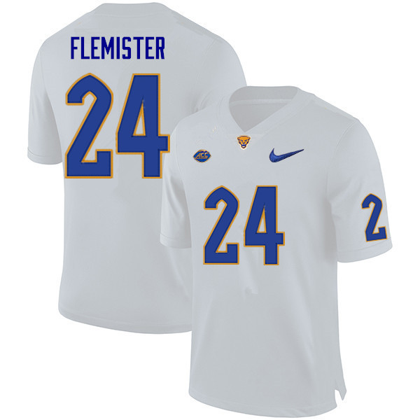 Men #24 C'Bo Flemister Pitt Panthers College Football Jerseys Sale-White